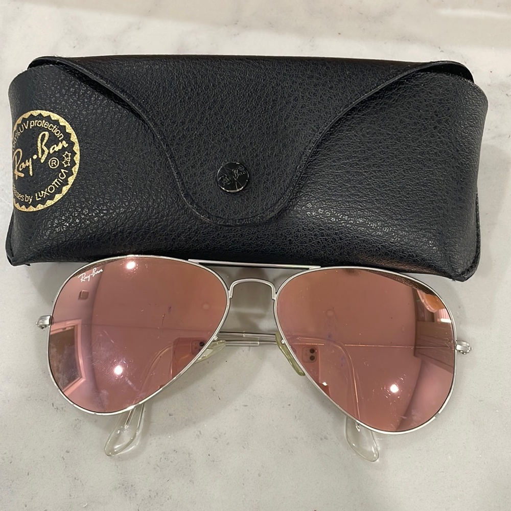 Pink aviator ray ban sunglasses